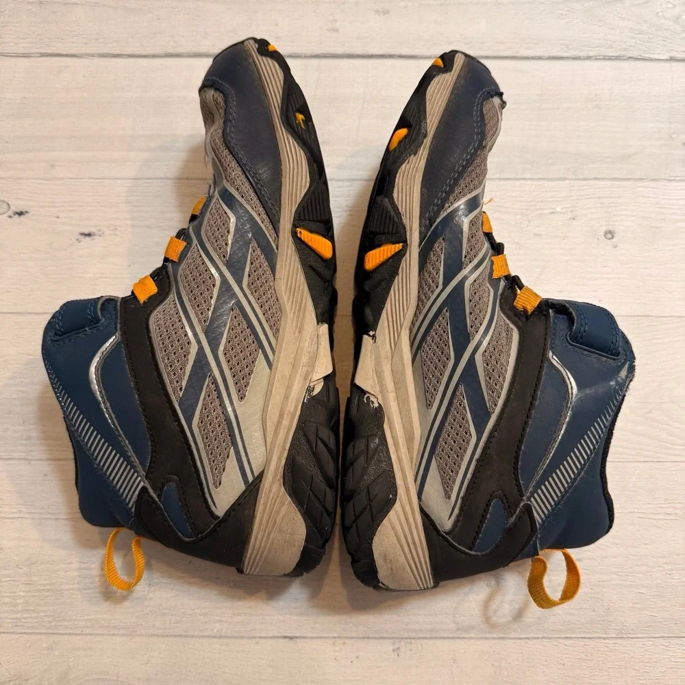 Merrell kids‎ hiking shoes boots grey blue orange big kids size 4